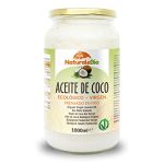 Aceite de Coco Ecológico Virgen 1000 ml. Crudo y prensado en frío. Orgánico y Natural. Aceite Bio nativo no refinado. País de origen Sri Lanka. NaturaleBio