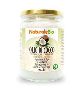 Aceite de Coco Ecológico Virgen 500 ml. Crudo y prensado en frío. Orgánico y Natural. Aceite Bio nativo no refinado. País de origen Sri Lanka. NaturaleBio