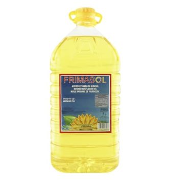 Aceite Refinado de Girasol FRIMASOL PET Garrafa Transparente Asa Amarilla 5L