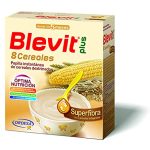 Blevit Plus Superfibra 8 Cereales - Papilla de Cereales para Bebé Con Trigo Integral y Arroz Integral, Sin Azúcares Añadidos - Facilita la Digestión - Desde los 5 meses - 600g