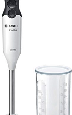 Bosch Hogar MSM67110W ErgoMixx Batidora de Mano, 750 W, con Vaso de Mezclas, Color Blanco y Antracita, plástico