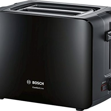 Bosch tat6 a113 compacta de tostadora Comfort Line, automática de la rebanada, función de descongelación, 1090 W, Negro
