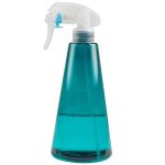 Botella de spray de niebla fina y vacía 500ML Conjunto de 2 Transparente azul cónico fino atomizado Botella plástica del aerosol pulverizador recargable Contenedores para aceites esenciales, agua, coc