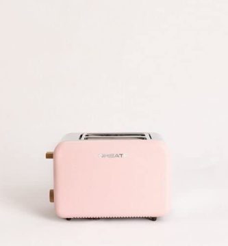 CREATE/TOAST RETRO/Tostadora Rosa / 6 Niveles de potencia, bandeja recogemigas, termostato, descongelación, recalentar, 2 ranuras rebanadas anchas, 850W