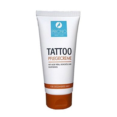Crema para la piel Priono, para cuidado de tatuajes, fabricada en Alemania, con panthenol, aloe vera y aceite de coco, 1 unidad de 100 ml
