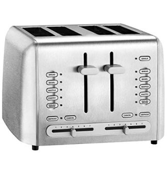 Cuisinart Bread, Bagel, English Muffin, Frozen Waffle and Pastry, 4-Slot Version with High Lift Carriage,7 Shade settings,4-Slice Custom Select Toaster