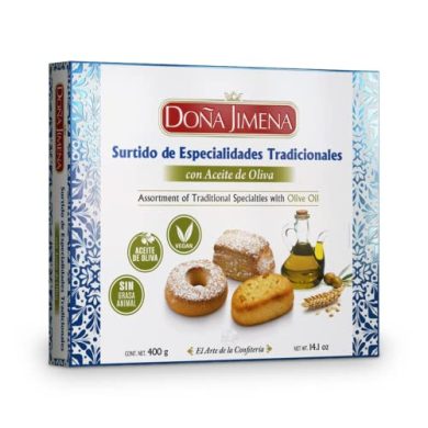 DOÑA JIMENA - Surtido Tradicional con Aceite de Oliva, Producto Vegano, Especialidades, Placer para compartir, 400grCalidad Suprema