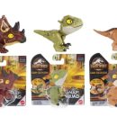Figurine Jurassic World 2021 Camp Cretaceous Snap Squads - Carnotaurus, Triceratops y Velociraptor - Juego de 3 escuadrones a presión