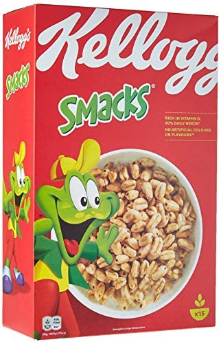 Kellogg's Smacks - Cereales de trigo inflado, sin aromas ni colorantes artificiales - Paquete 450 g