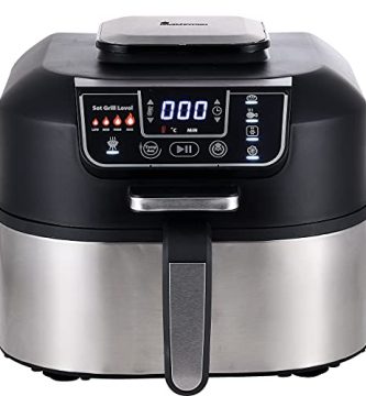 MasterPro - Robot de cocina One Touch 5.6 L con Función de Freidora sin aceite, Grill para Barbacoa sin Humo, Horno y Deshidratador de Alimentos - Sin BPA ni PFOA, 1760W