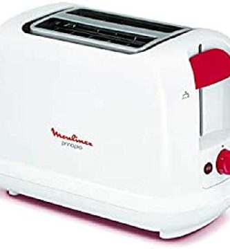 Moulinex Principio LT160111 - Tostadora de dos ranuras cortas con bandeja recoge-migas con 7 niveles de tueste, motor de 850 W, modo descongelación y botón apagado, para gran variedad de pan