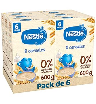 Nestlé Papilla 8 cereales - Alimento Para bebés - Paquete de 6x600 g - Total: 3.6kg