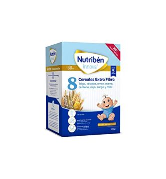 Nutribén Papillas Innova 8 Cereales Extrafibra, Alimento Para Bebés Desde Los 5 Meses, 600g