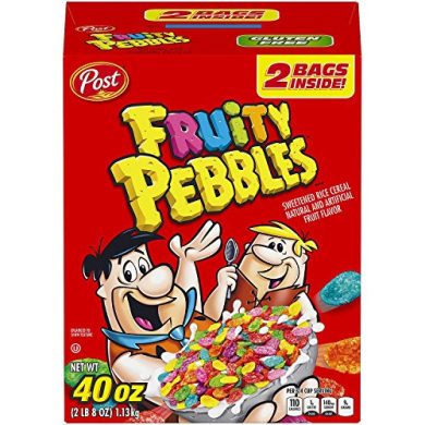 Post Fruity Pebbles Cereal 40 Ounce Box of 2 Bags