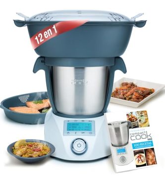 ROBOT DE COCINA COMPACT COOK Deluxe 12 en 1 de Galería del Coleccionista. 34 Programas automáticos + 12 Funciones. Cocina al vapor. Gran Bol Acero Inoxidable. Recetario a medida 012700447