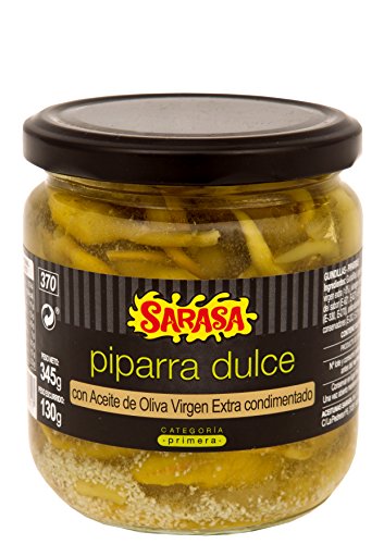 Sarasa Piparra Dulce con Aceite de Oliva Virgen Extra - Paquete de 12 x 370 gr - Total: 4440 gr