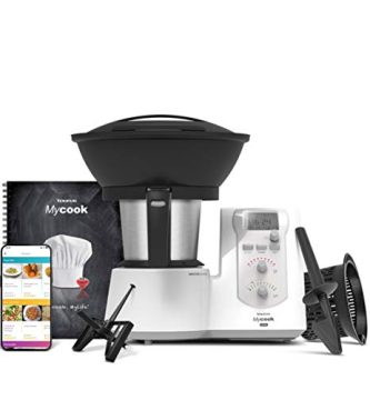 Taurus Mycook One - Robot de Cocina Inteligente Multifunción, 1600 W, 2 litros,App mycook con Miles de Recetas, 10 Velocidades, vaporera, recetario, Embellecedor Gris, Plástico|Acero Inoxidable