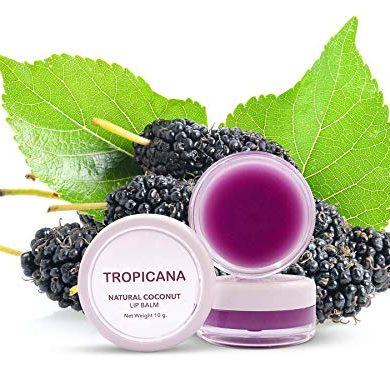 Tropicana Oil - Bálsamo labial Mulberry Cheerful 2 x 10 g | Aceite de coco prensado en frío | Cosmética natural | Bálsamo labial | Cuidado de labios con manteca de karité y cera de abejas