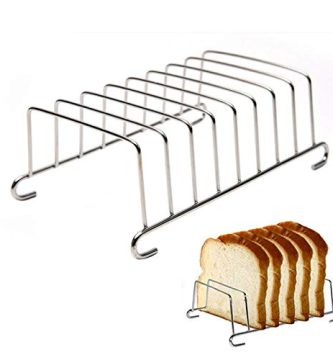 YHUS Rejilla de acero inoxidable para pan, soporte rectangular para tostadora, accesorios para freidora de aire (plata)